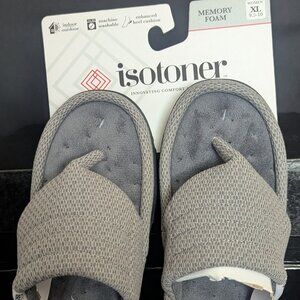 NEW Isotoner men's slippers 08842KDCH910 Dark Charcoal size 9.5-10